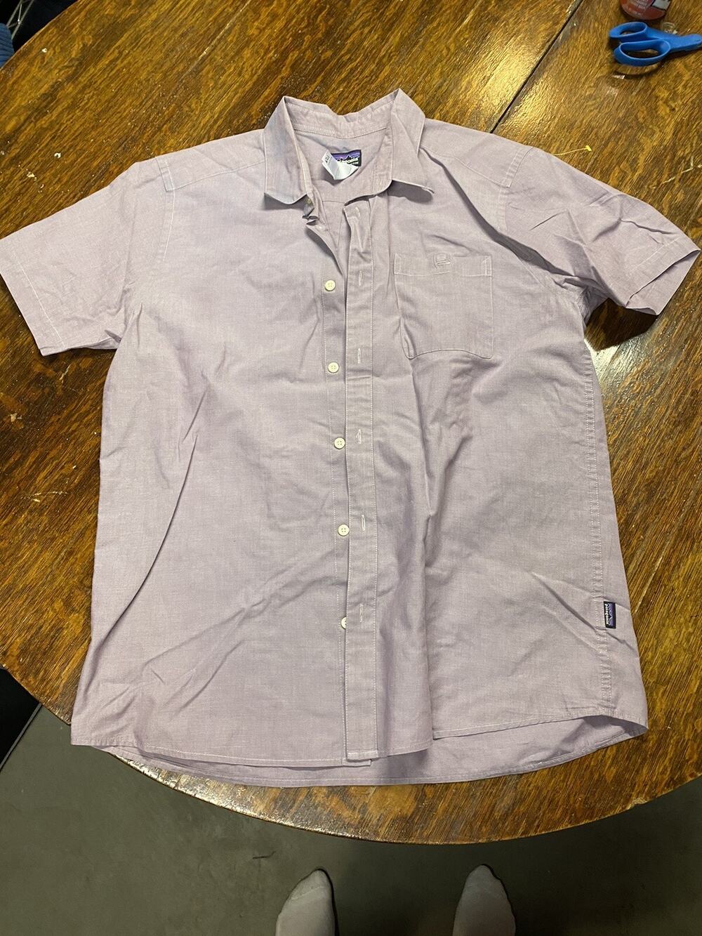 Patagonia Organic Cotton Button Up Lightweight Short Sleeve Shirt Sz Large